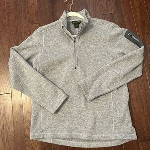Eddie Bauer Light Gray Zip-Up Sweater Fleece